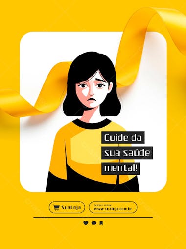 Post para Dia Mundial da Saúde Mental PSD Editável