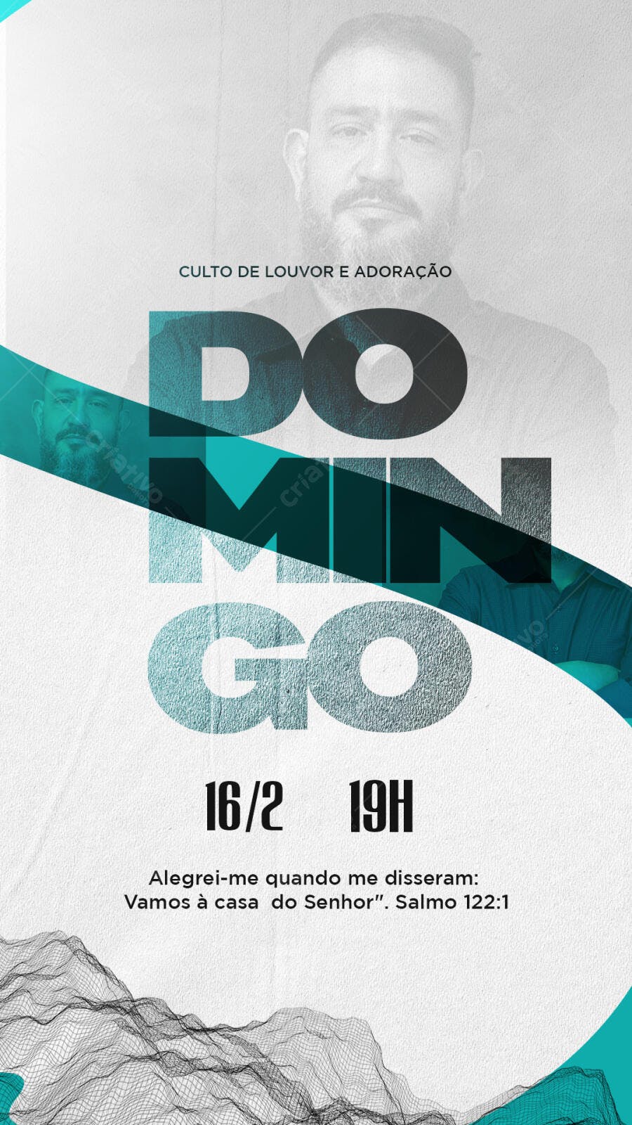 Flyer para Culto Dominical PSD Editável