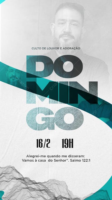 Flyer para Culto Dominical PSD Editável