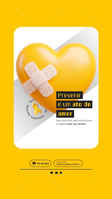 Post para Setembro Amarelo PSD Editável