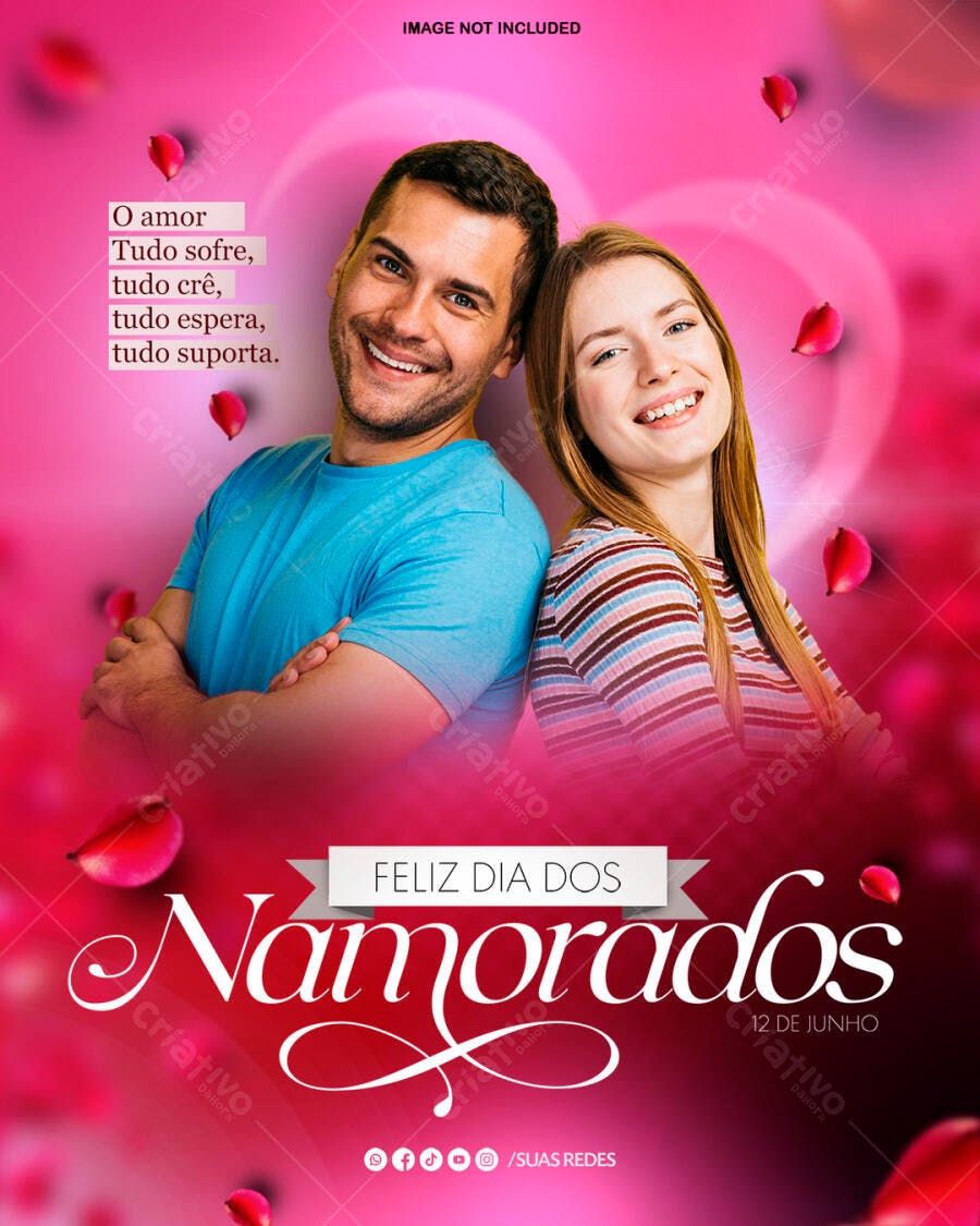 Flyer Dia dos Namorados 12 de Junho PSD Editável