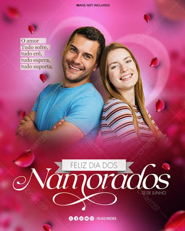 Flyer Dia dos Namorados 12 de Junho PSD Editável