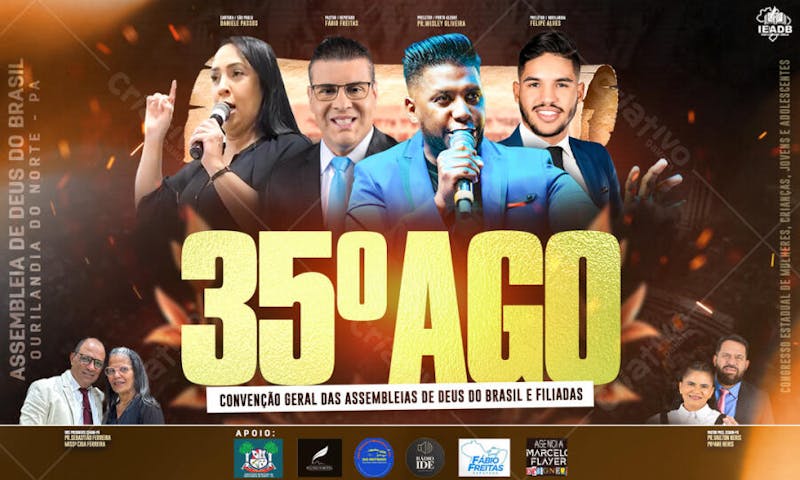 Flyer Aniversário 35 Anos Igreja PSD Editável