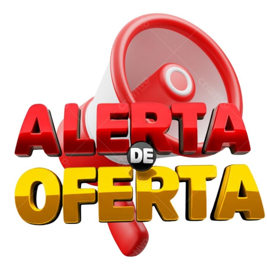 Alerta de Oferta Megafone Vermelho e Dourado