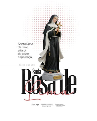 Flyer Dia de Santa Rosa de Lima PSD Editável