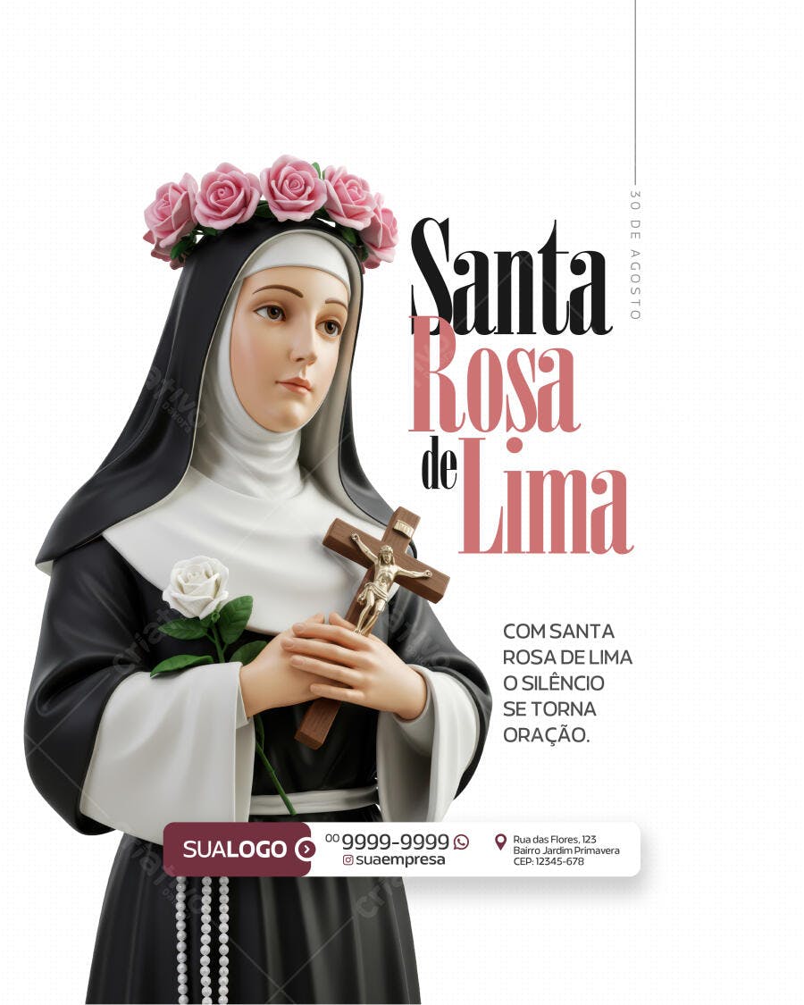 Imagem de Santa Rosa de Lima PSD Editável