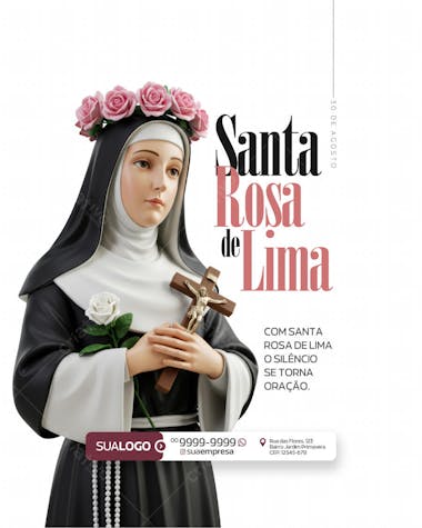 Imagem de Santa Rosa de Lima PSD Editável