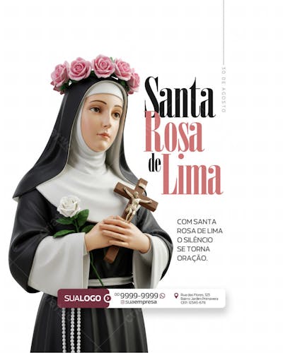 Imagem de Santa Rosa de Lima PSD Editável