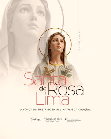 Flyer Santa Rosa de Lima 30 de Agosto PSD Editável