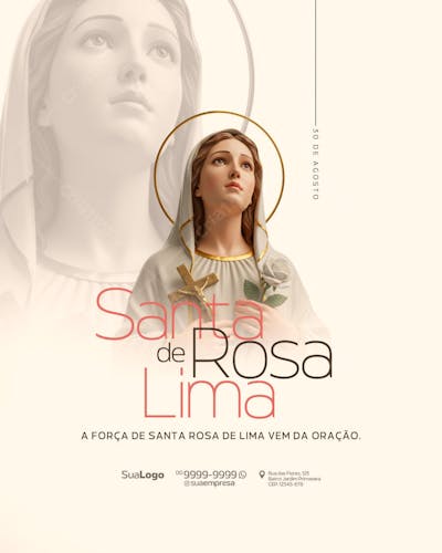 Flyer Santa Rosa de Lima 30 de Agosto PSD Editável