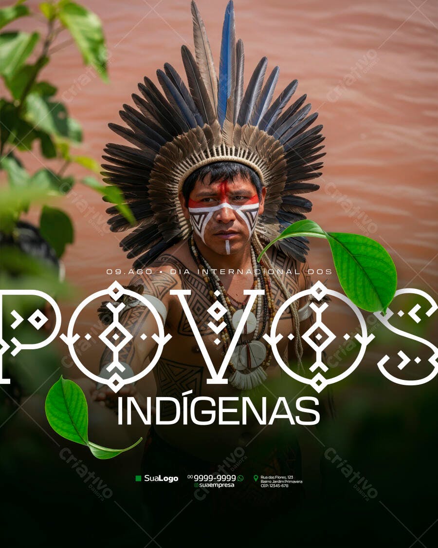 Poster Dia dos Povos Indígenas PSD Editável