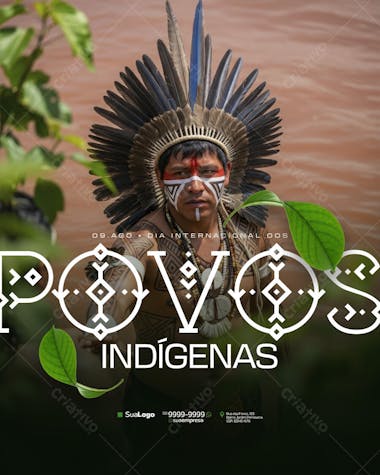 Poster Dia dos Povos Indígenas PSD Editável