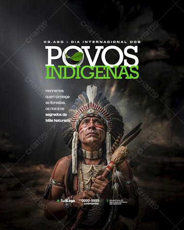 Poster Dia dos Povos Indígenas PSD Editável