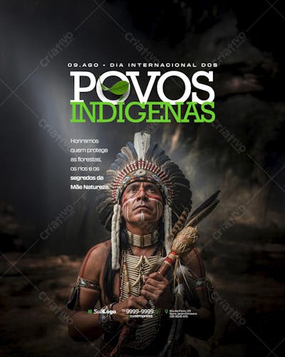 Poster Dia dos Povos Indígenas PSD Editável