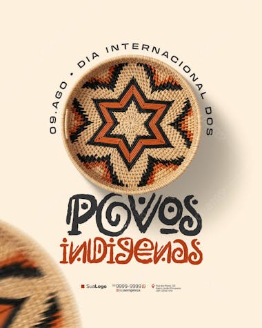 Flyer Dia Internacional dos Povos Indígenas 09 Ago PSD Editável