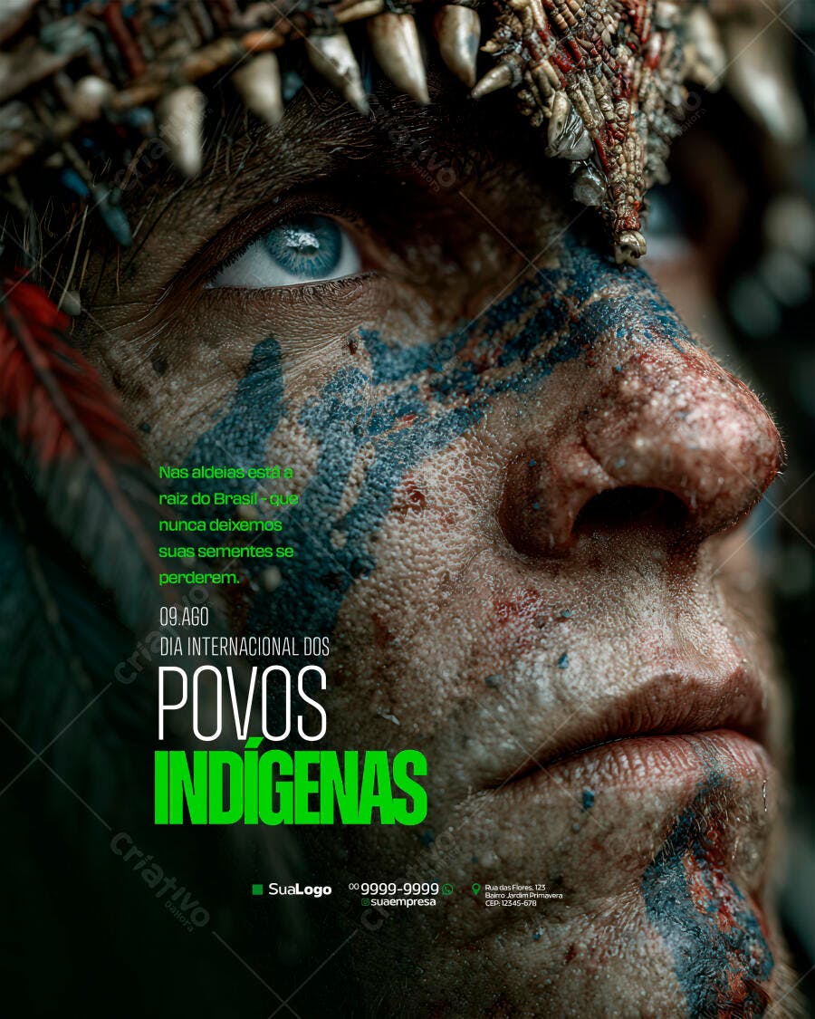 Poster Dia dos Povos Indígenas PSD Editável