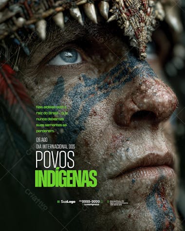 Poster Dia dos Povos Indígenas PSD Editável