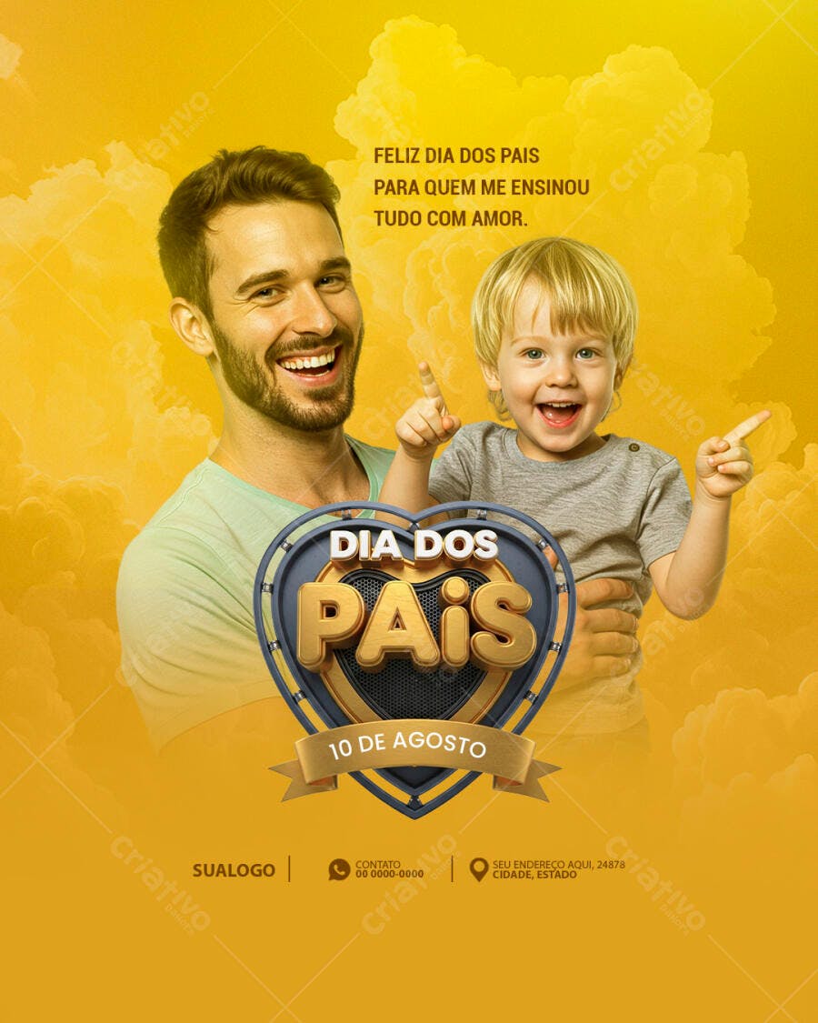 Flyer Dia dos Pais 10 de Agosto PSD Editável