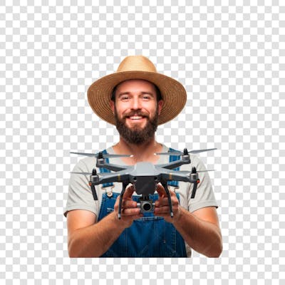Imagem Agricultor Drone PNG com fundo transparente
