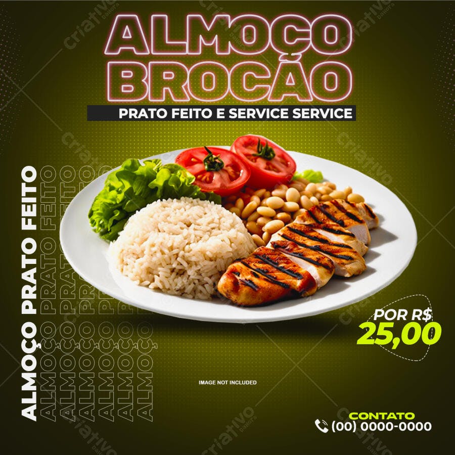Flyer para Almoço Brocão PSD Editável