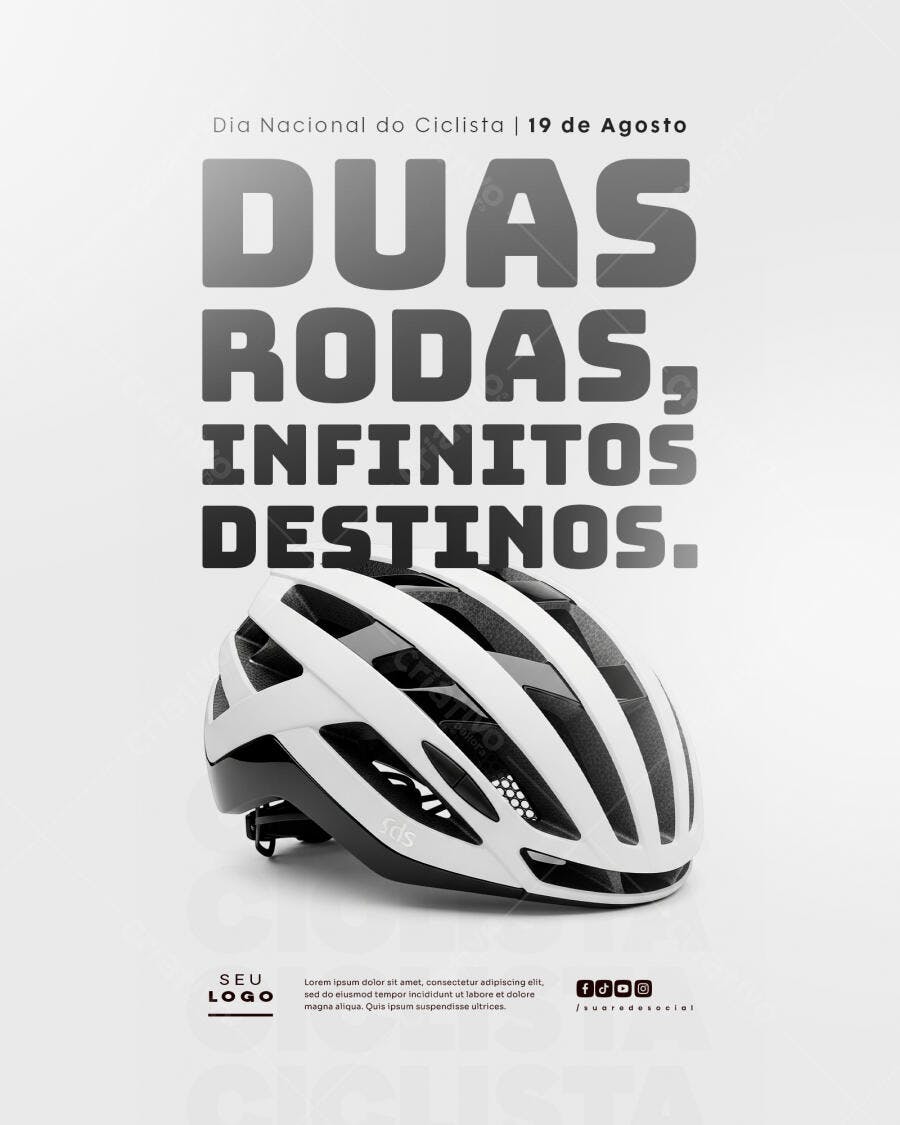 Flyer Dia Nacional do Ciclista 19 de Agosto PSD Editável