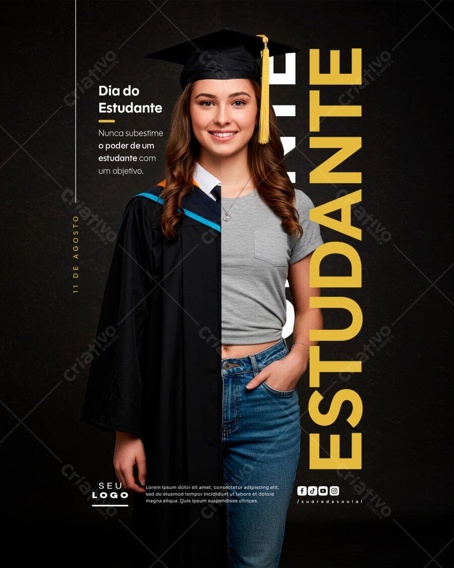 Poster Dia do Estudante PSD Editável