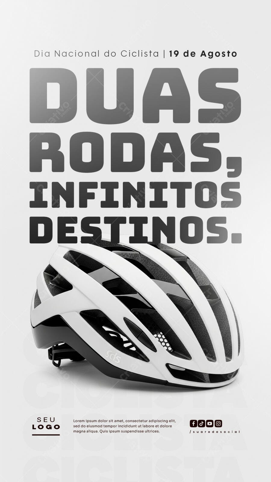 Flyer Dia Nacional do Ciclista 19 de Agosto PSD Editável