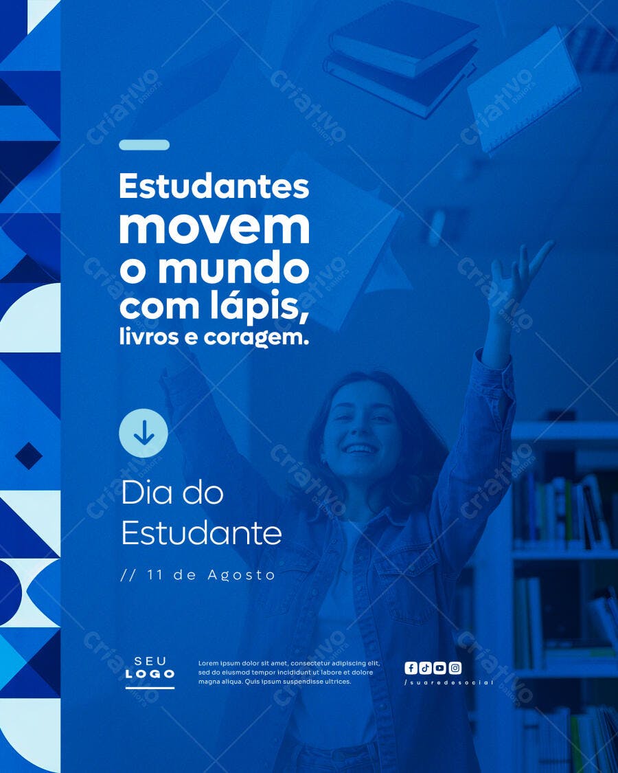 Flyer Dia do Estudante PSD Editável