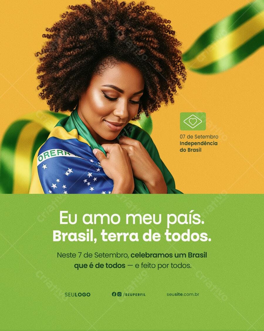 Flyer 7 de Setembro Independência do Brasil PSD Editável