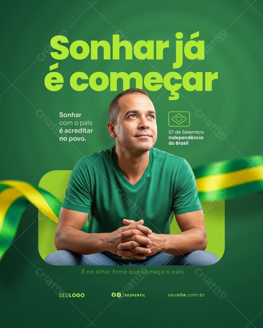 Post para o Dia da Independência do Brasil PSD Editável