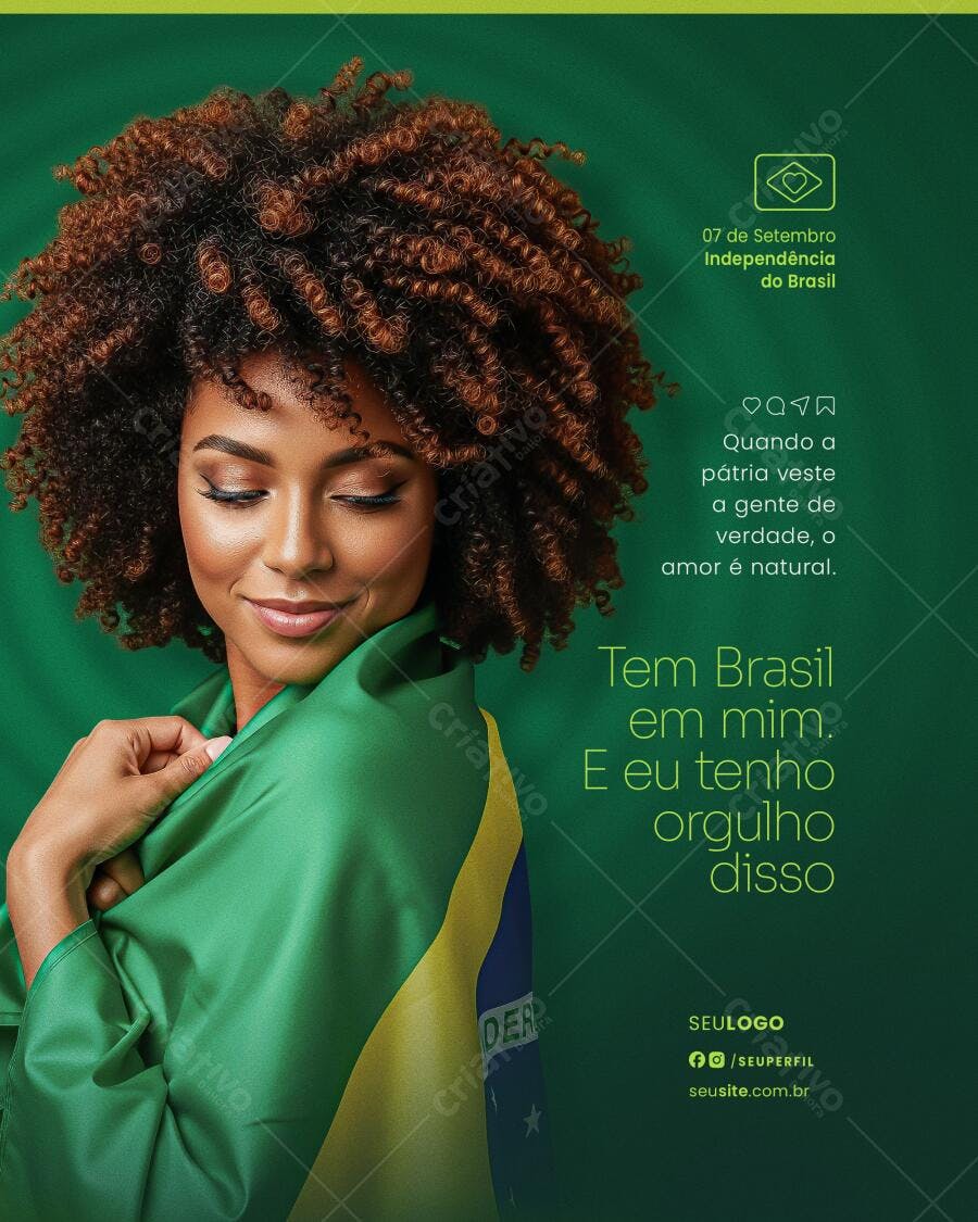 Post para o Dia da Independência do Brasil PSD Editável