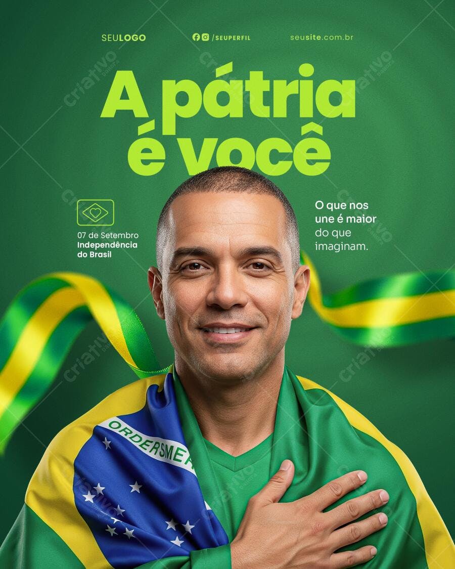 Flyer 7 de Setembro Independência do Brasil PSD Editável