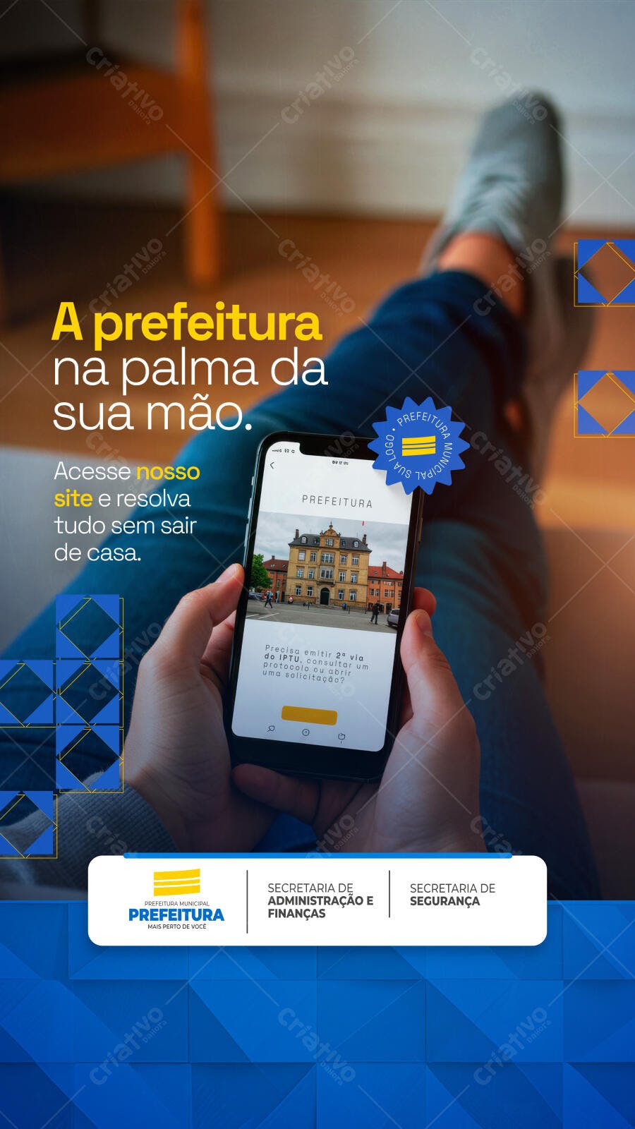 Postagem de Mídias Sociais para Prefeitura PSD Editável