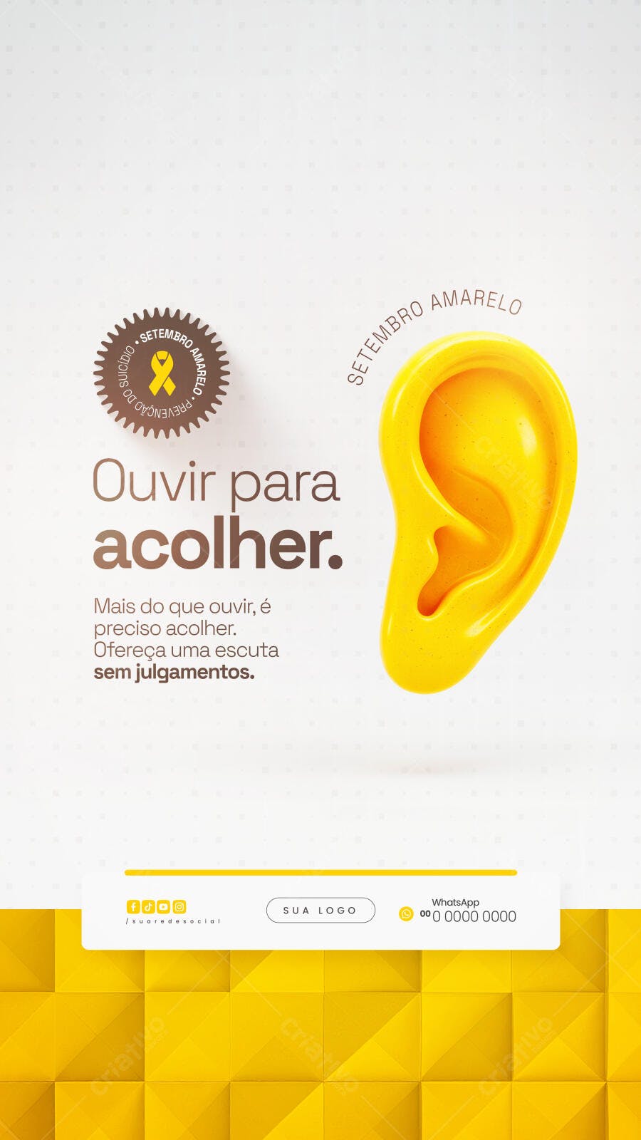 Post para Setembro Amarelo PSD Editável