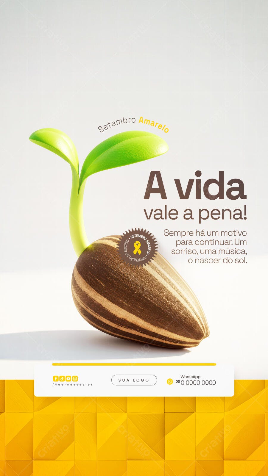 Post para Setembro Amarelo PSD Editável