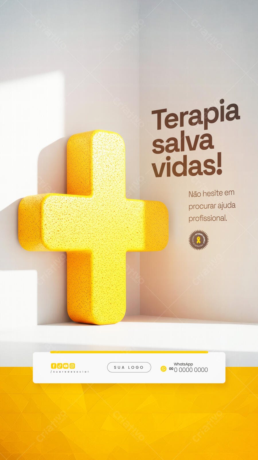 Post para Campanha Setembro Amarelo PSD Editável