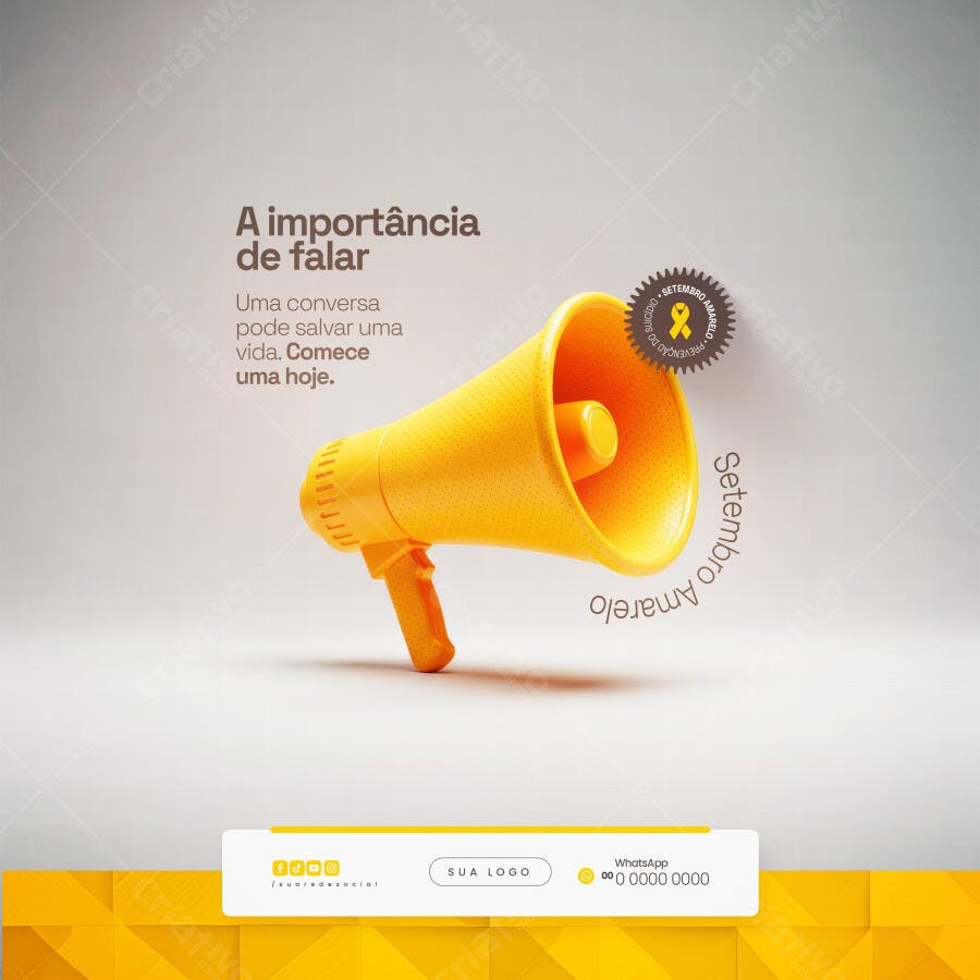 Post para Setembro Amarelo PSD Editável