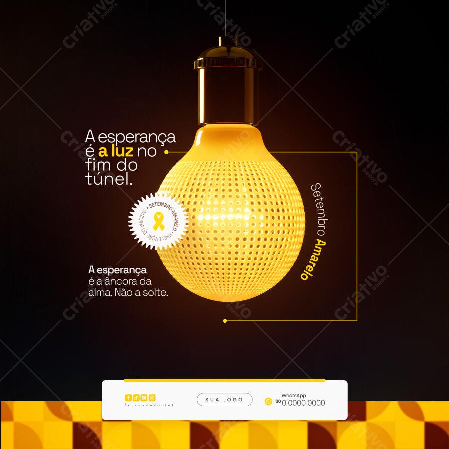 Post para Setembro Amarelo PSD Editável
