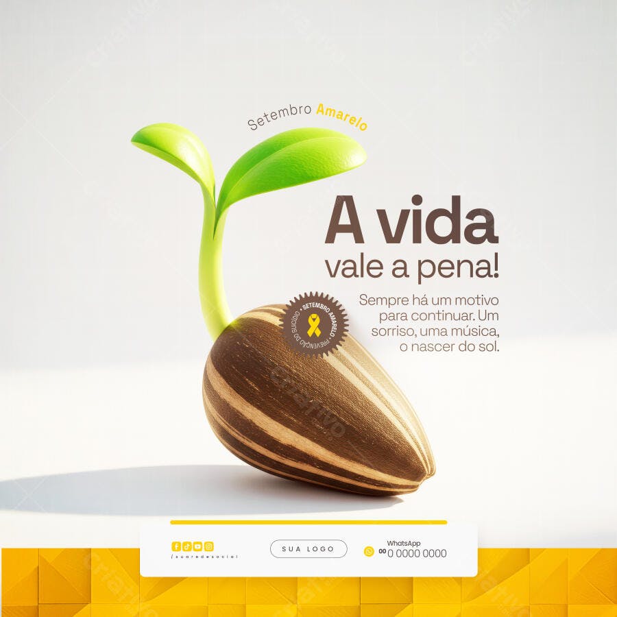 Post para Setembro Amarelo PSD Editável