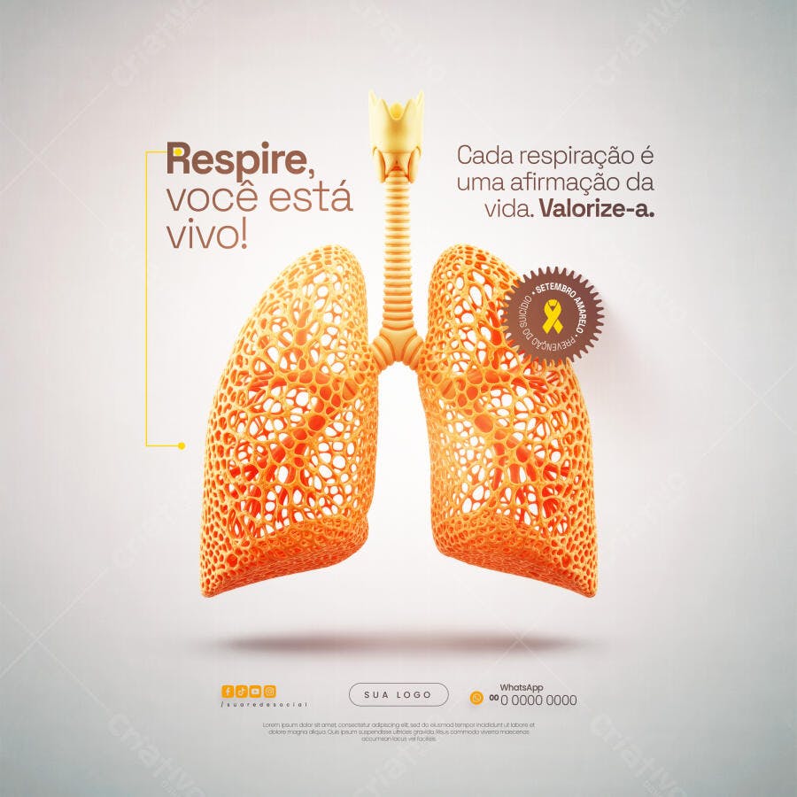 Post para Setembro Amarelo PSD Editável