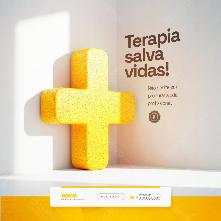 Post para Dia Mundial da Saúde Mental PSD Editável