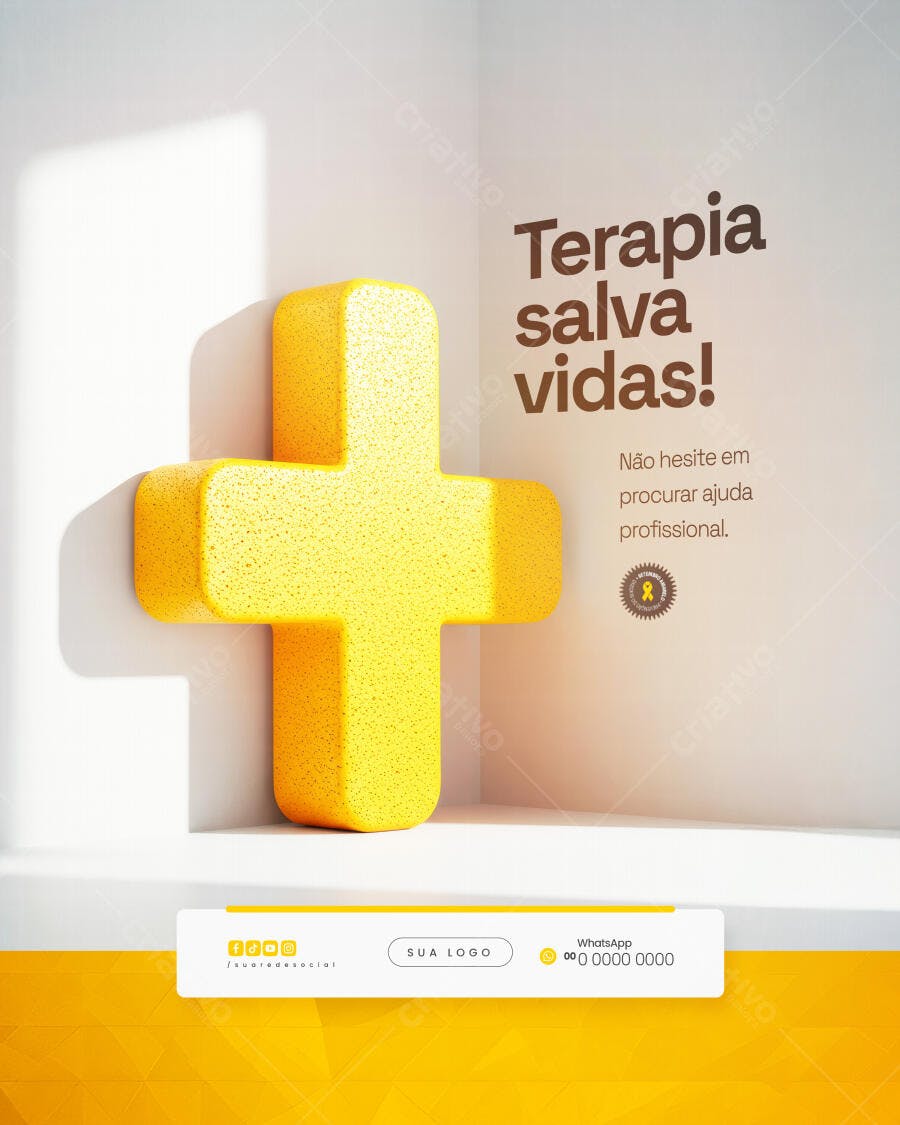 Post para Dia Mundial da Saúde Mental PSD Editável