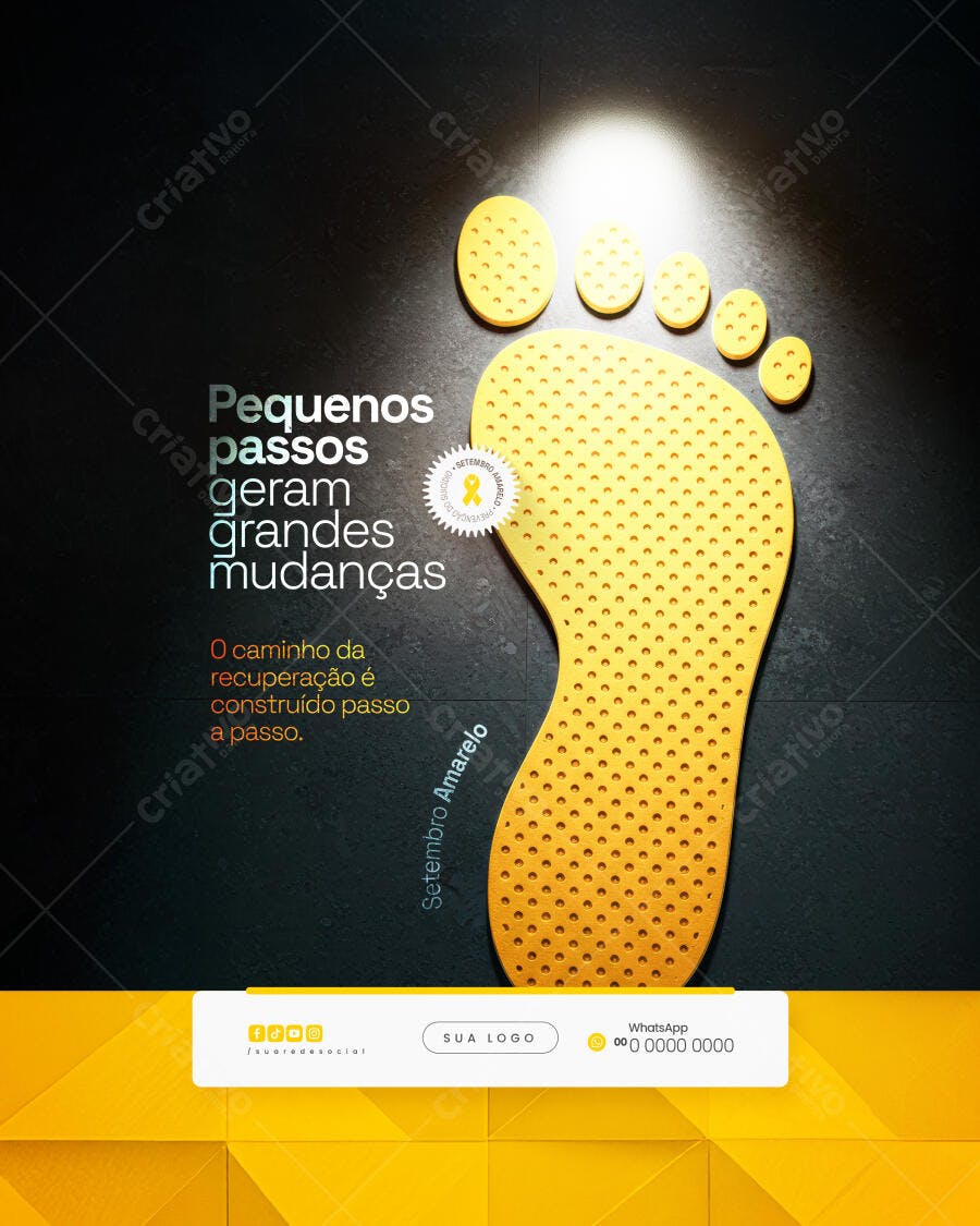 Post para Setembro Amarelo PSD Editável