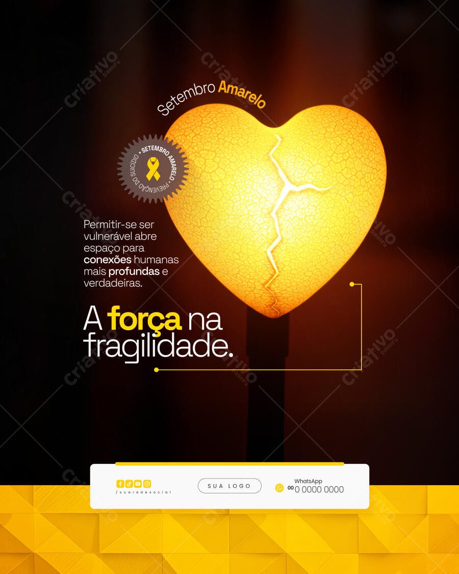 Post para Setembro Amarelo PSD Editável