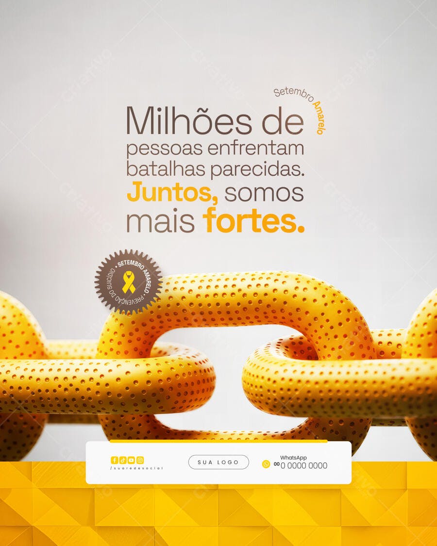 Postagem Setembro Amarelo PSD Editável