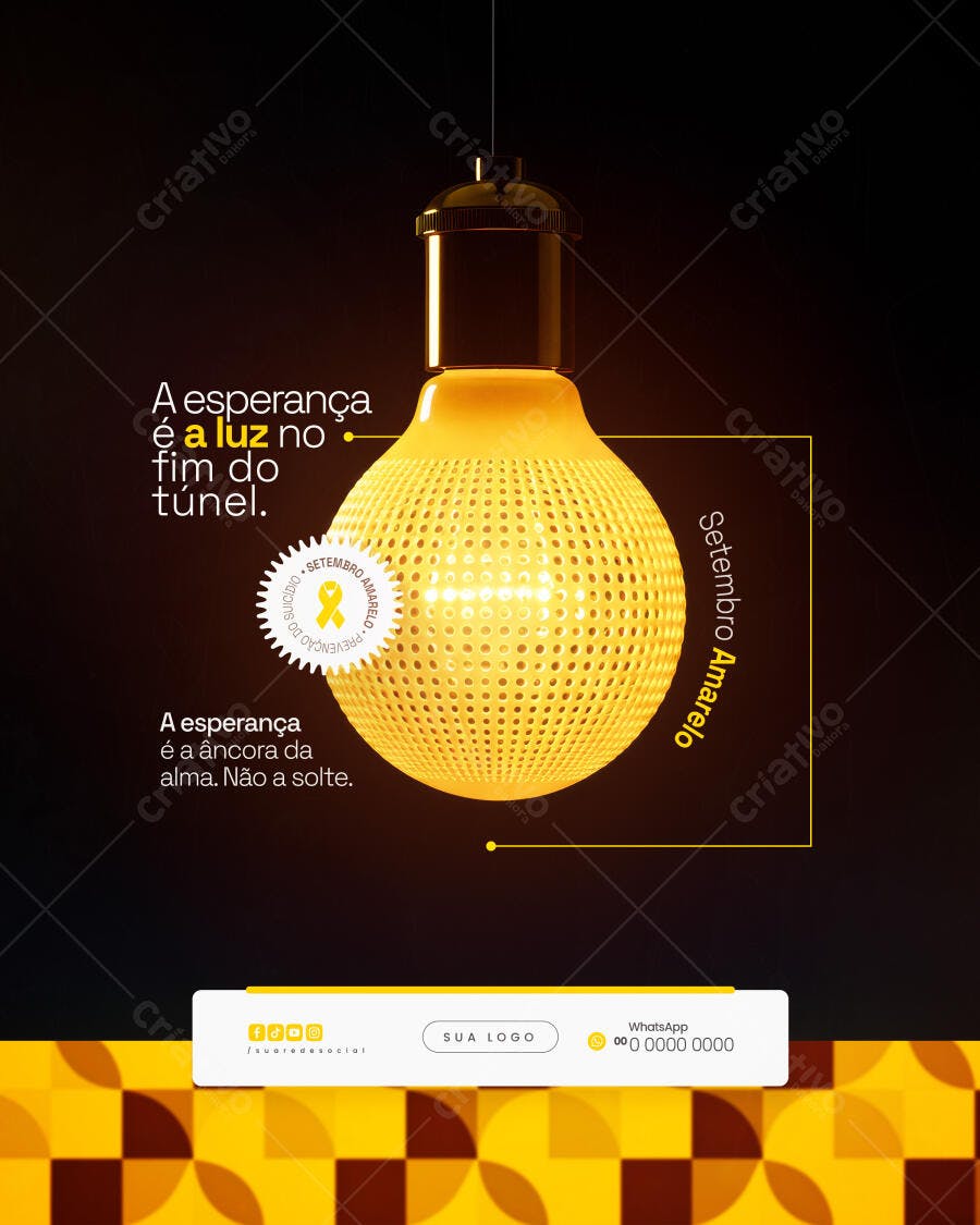 Post para Setembro Amarelo PSD Editável