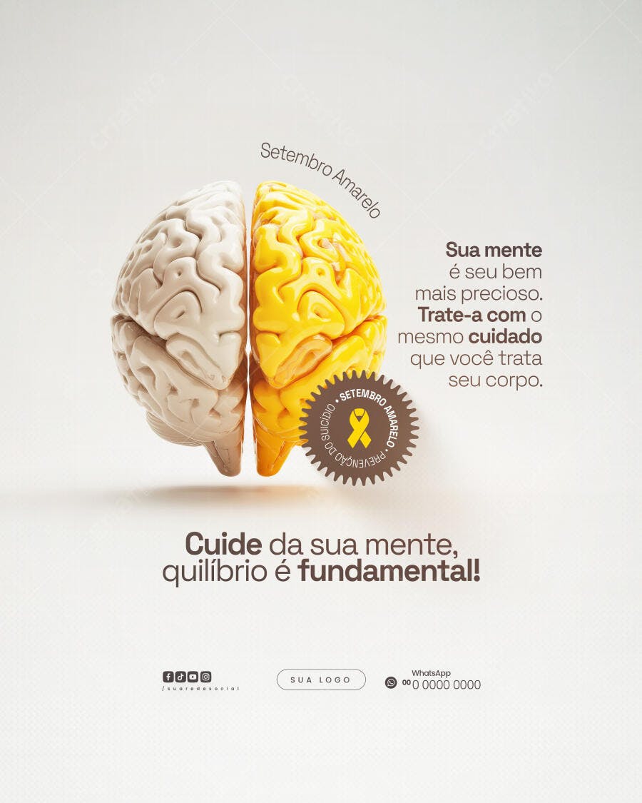 Post para Setembro Amarelo PSD Editável