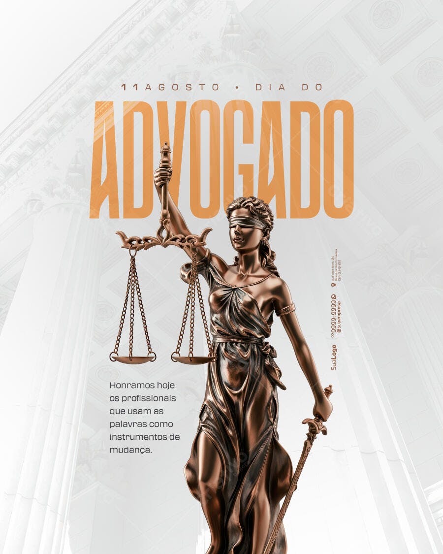 Flyer Dia do Advogado 11 de Agosto PSD Editável