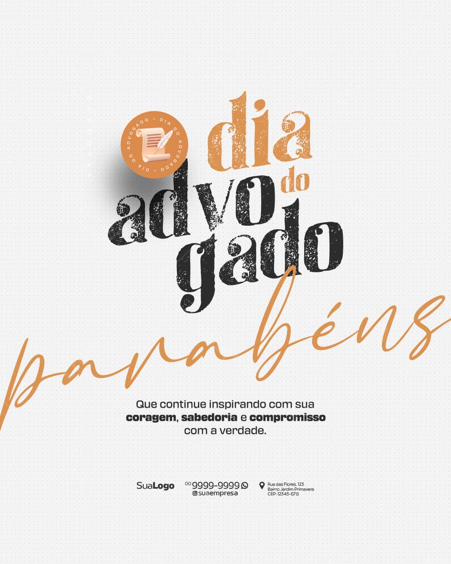 Postagem Dia do Advogado PSD Editável