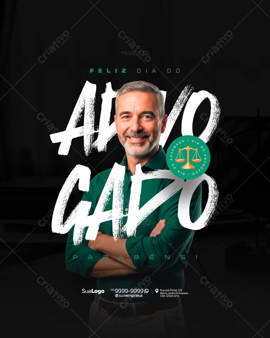 Flyer Dia do Advogado PSD Editável